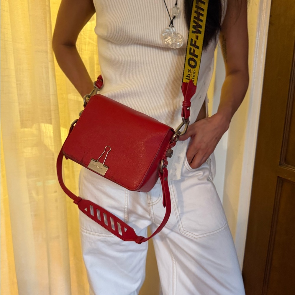 Off-White Virgil Abloh Binder Clip Red Bag